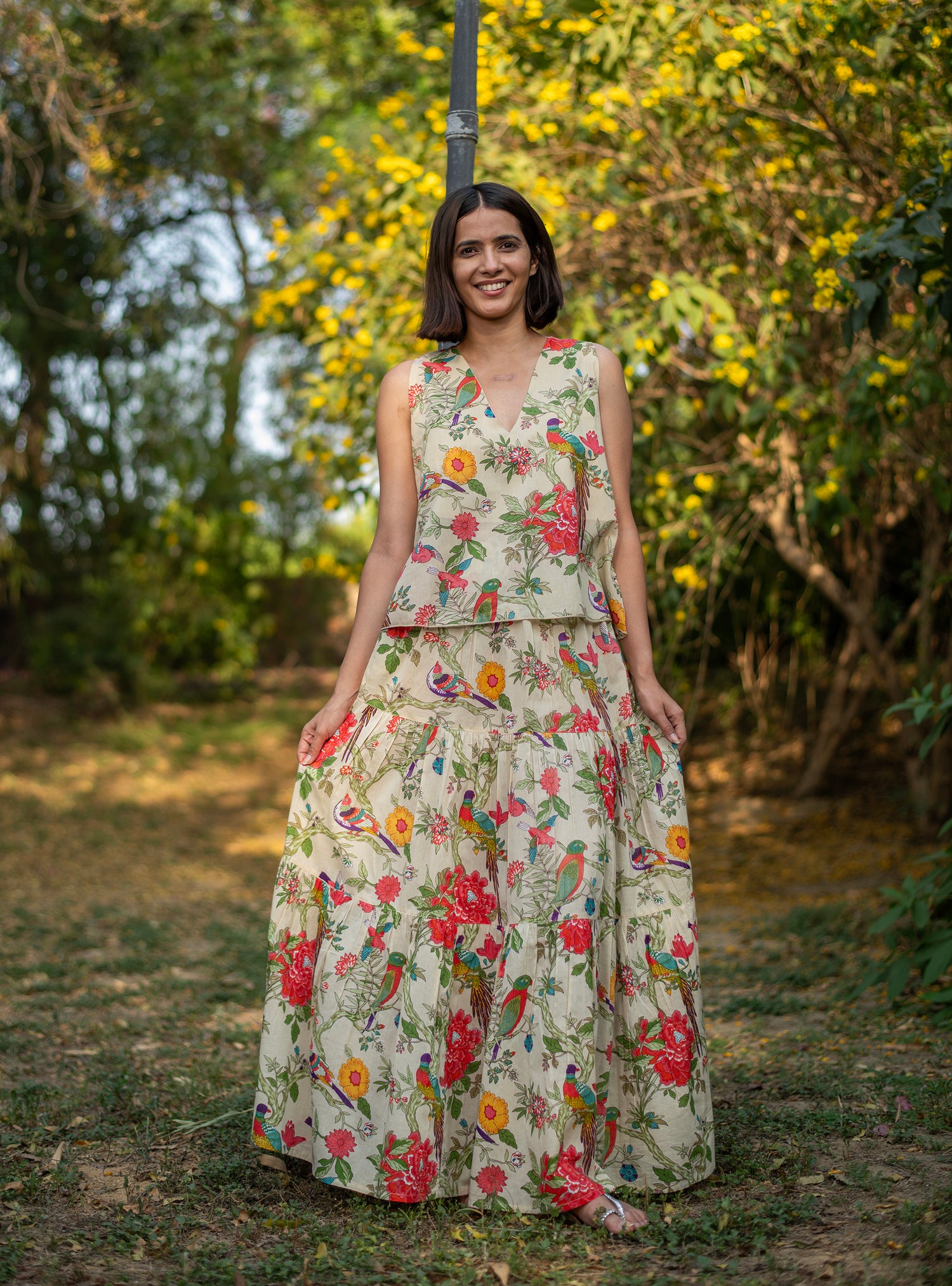 Ayumi Skirt : Bird Lime