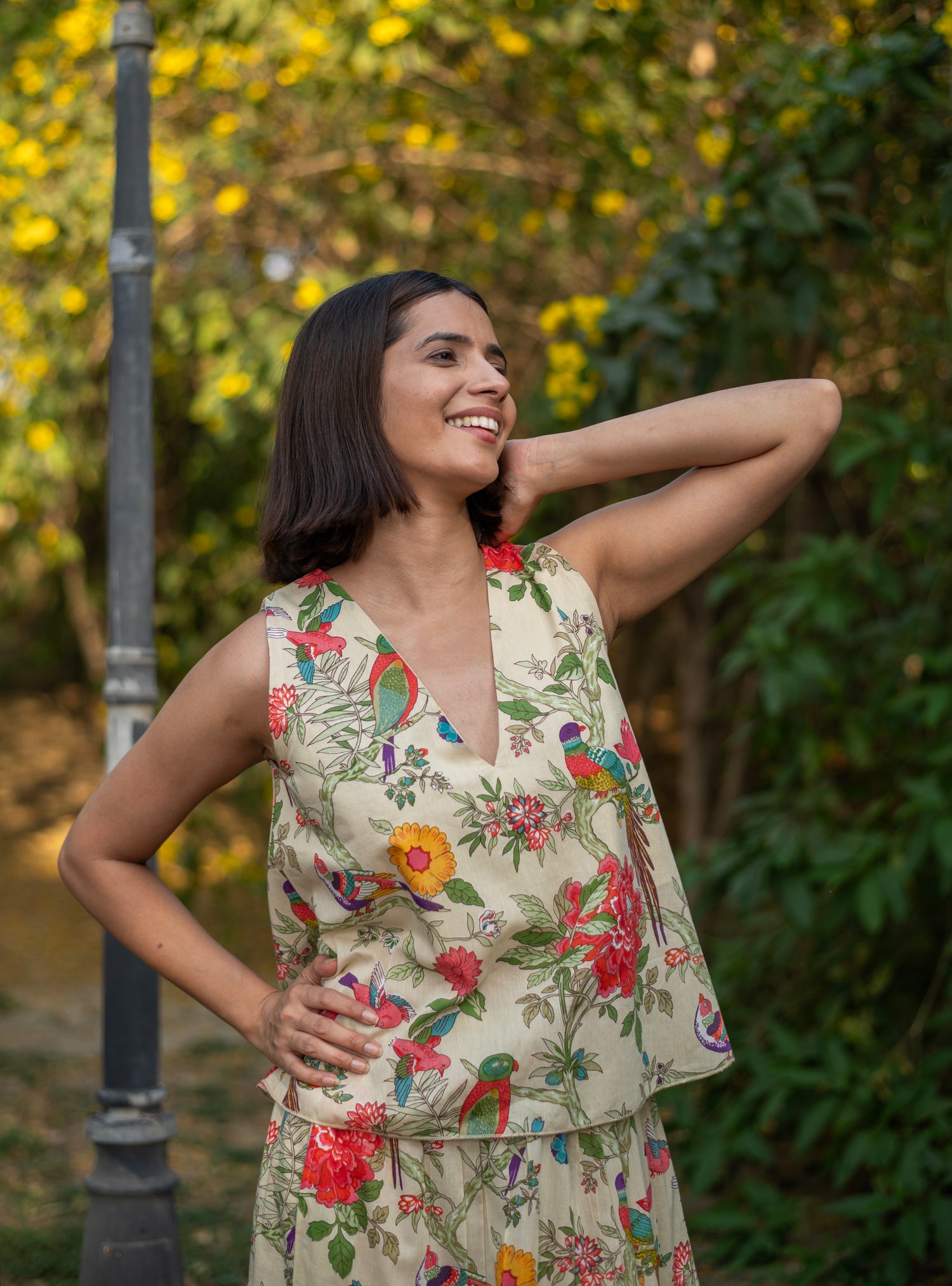 Ayumi Skirt : Bird Lime