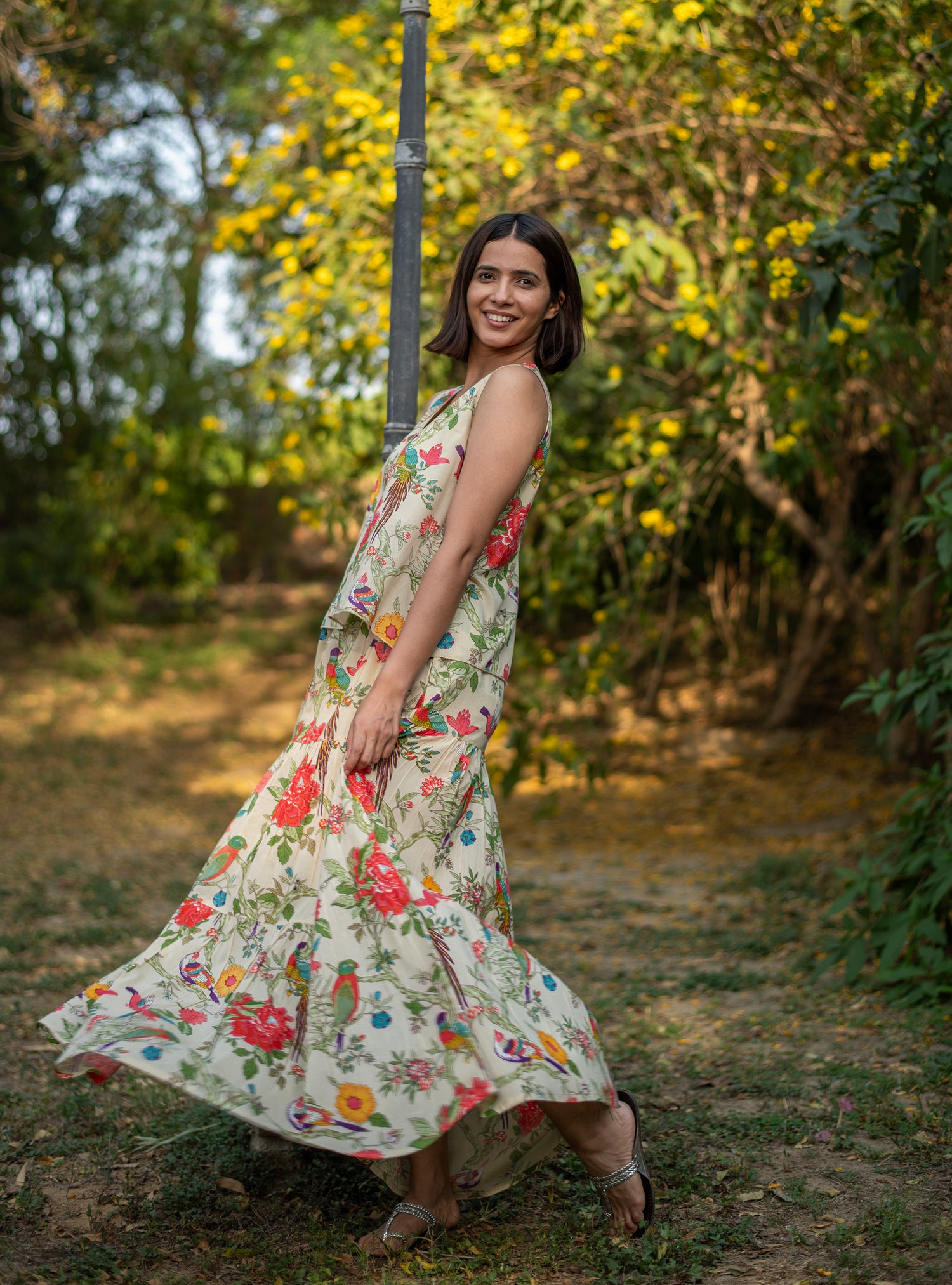 Ayumi Skirt : Bird Lime