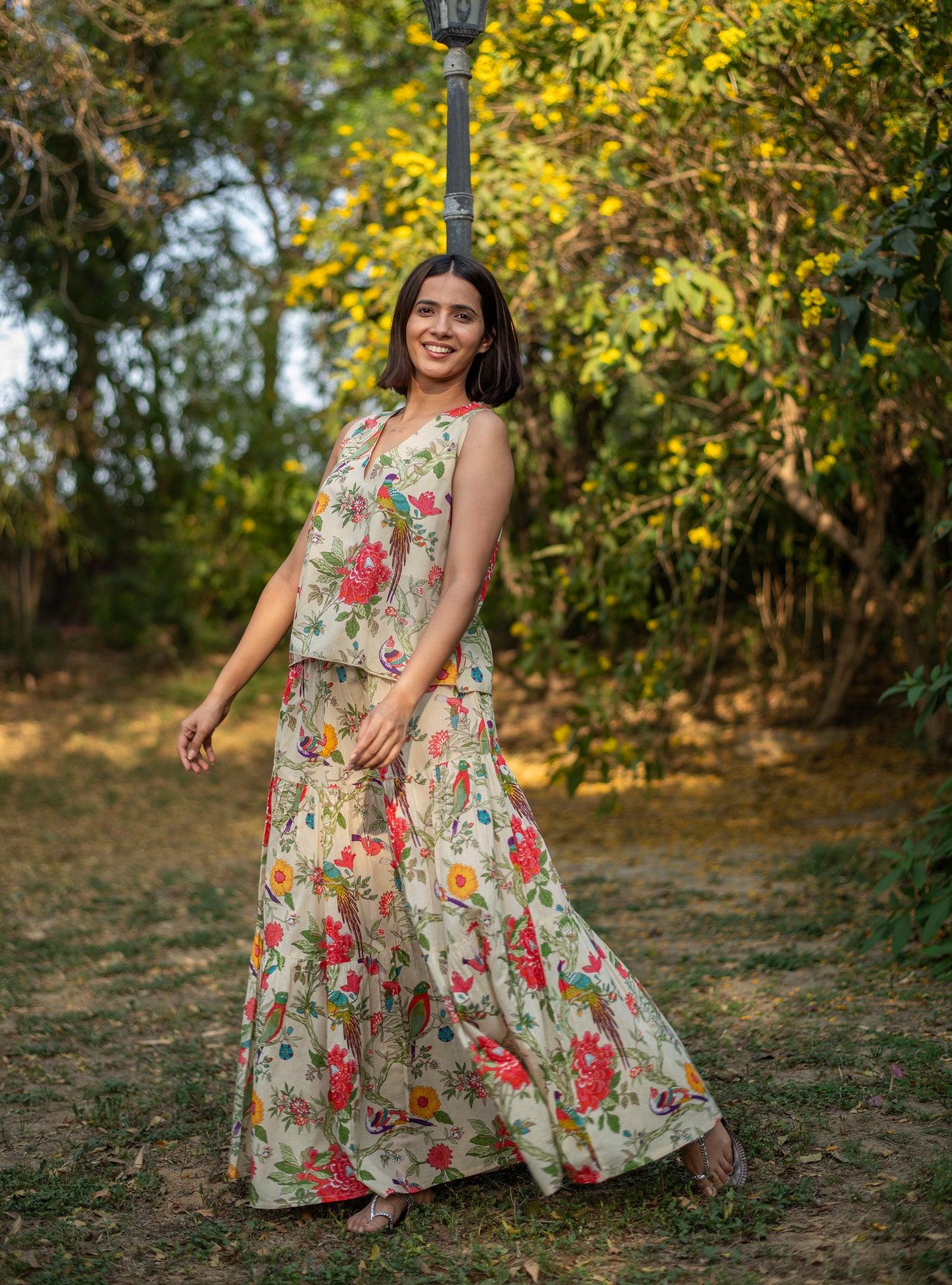 Ayumi Skirt : Bird Lime