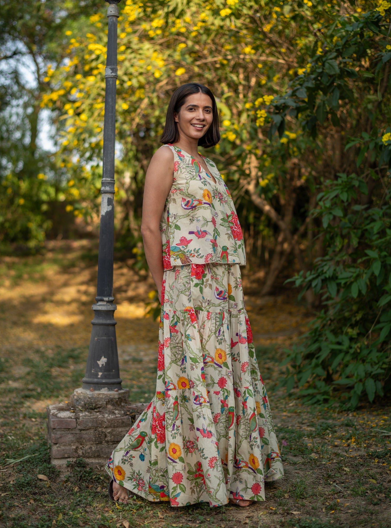 Ayumi Skirt : Bird Lime