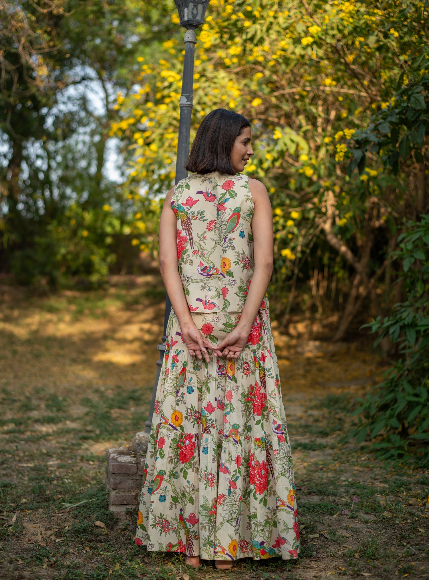 Ayumi Skirt : Bird Lime