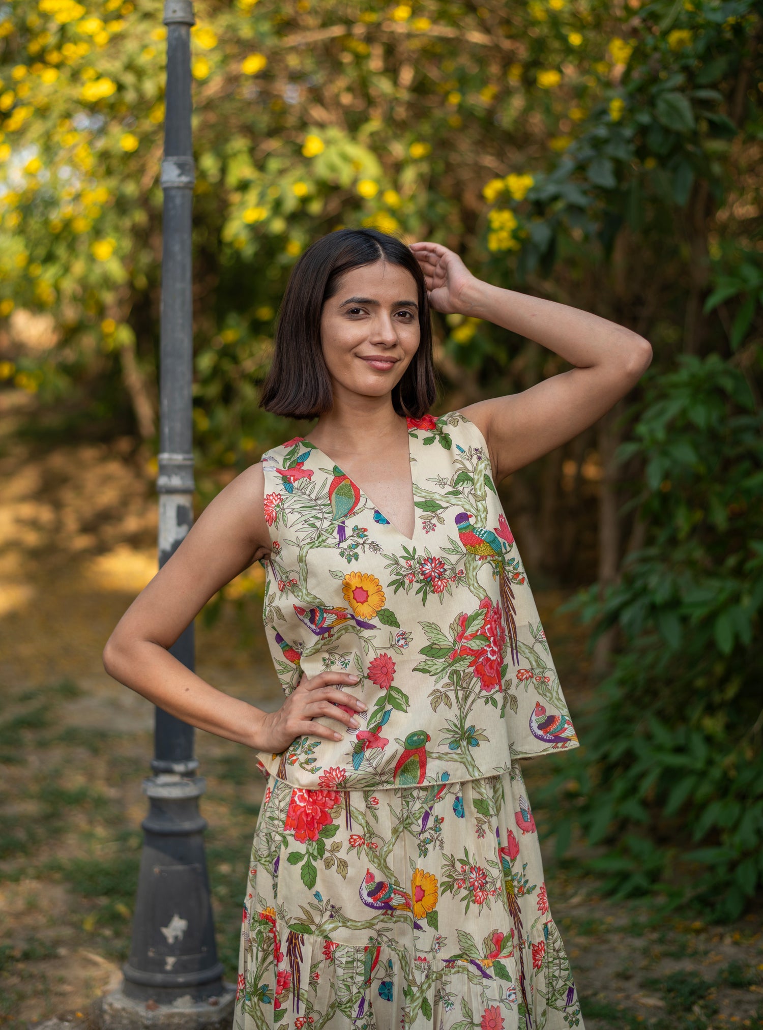 Ayumi Skirt : Bird Lime