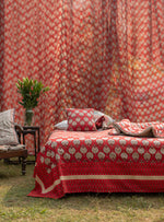 Printed Bed Cover : Shahi Red Sheeting