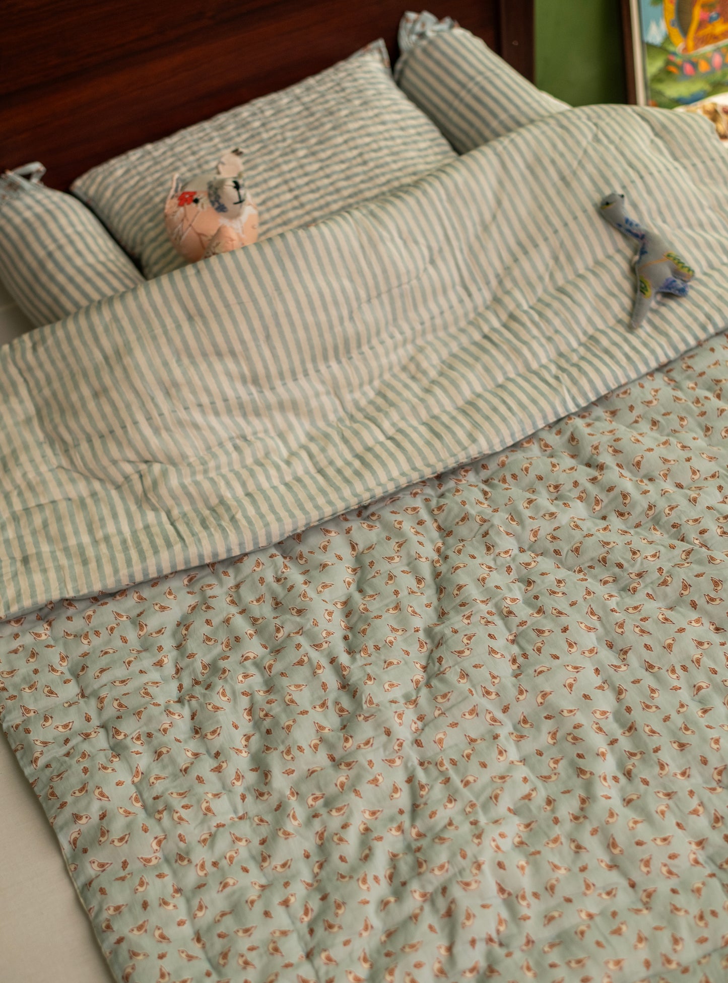 Baby Bed Set : Lemur Blue Voile