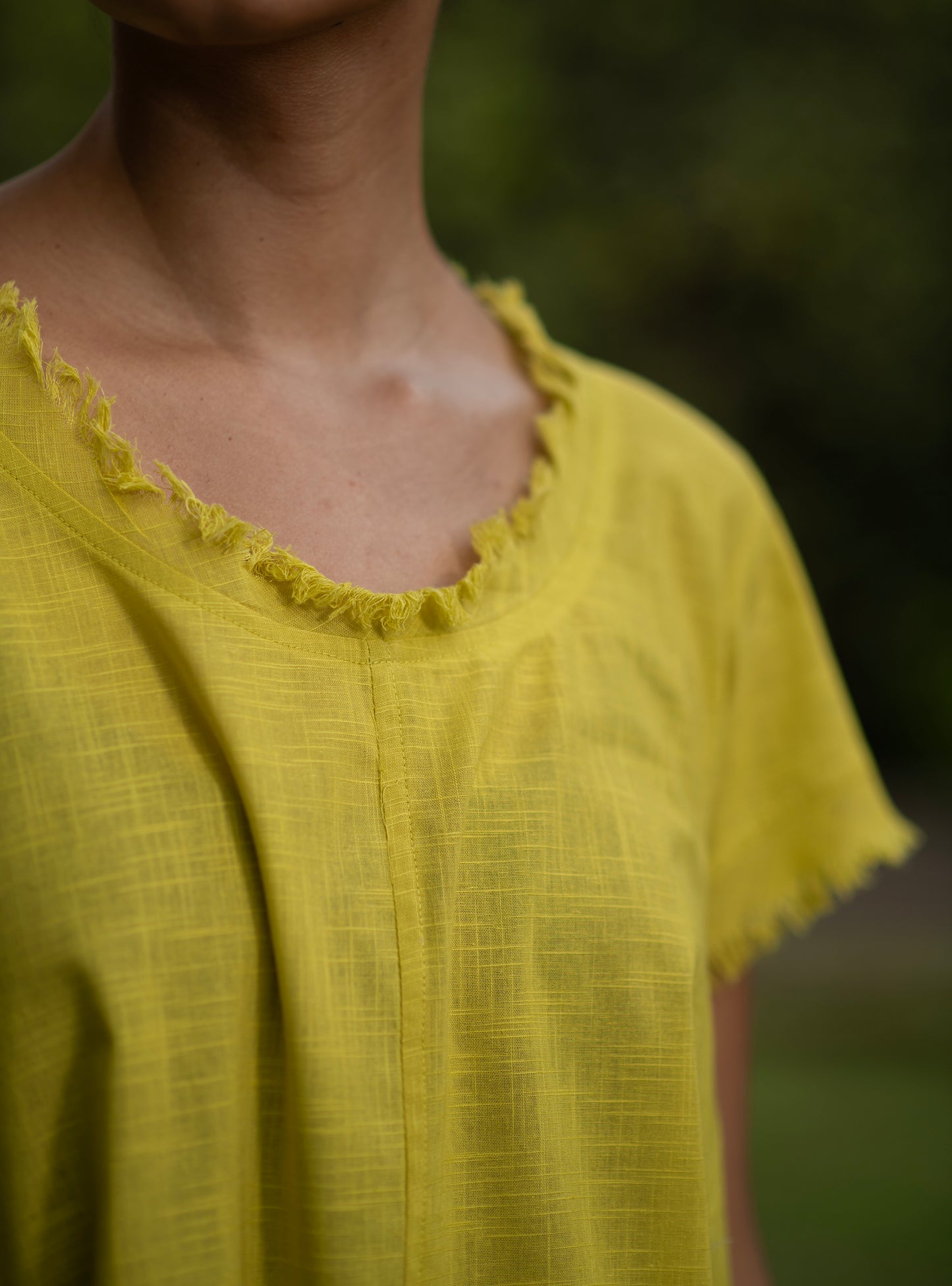 Balloon Dress : Solid Mango Mint Slub
