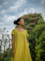 Balloon Dress : Solid Mango Mint Slub