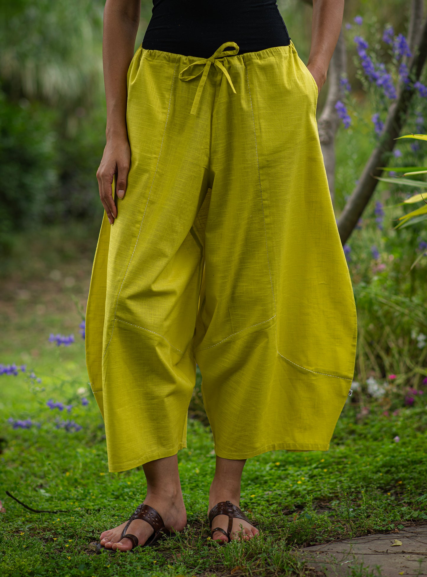 Balloon Pant Solid : Mango Mint Slub