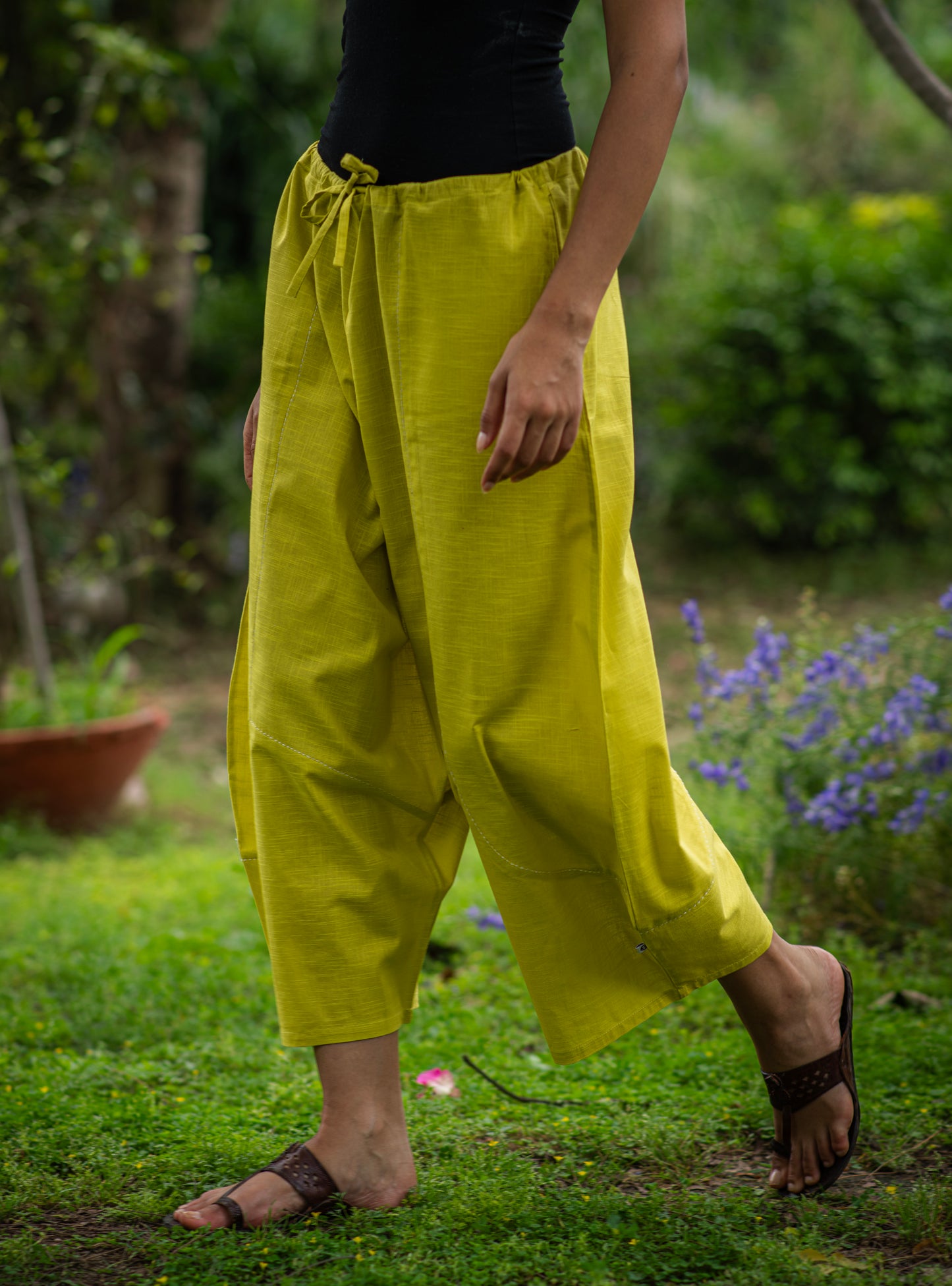 Balloon Pant Solid : Mango Mint Slub
