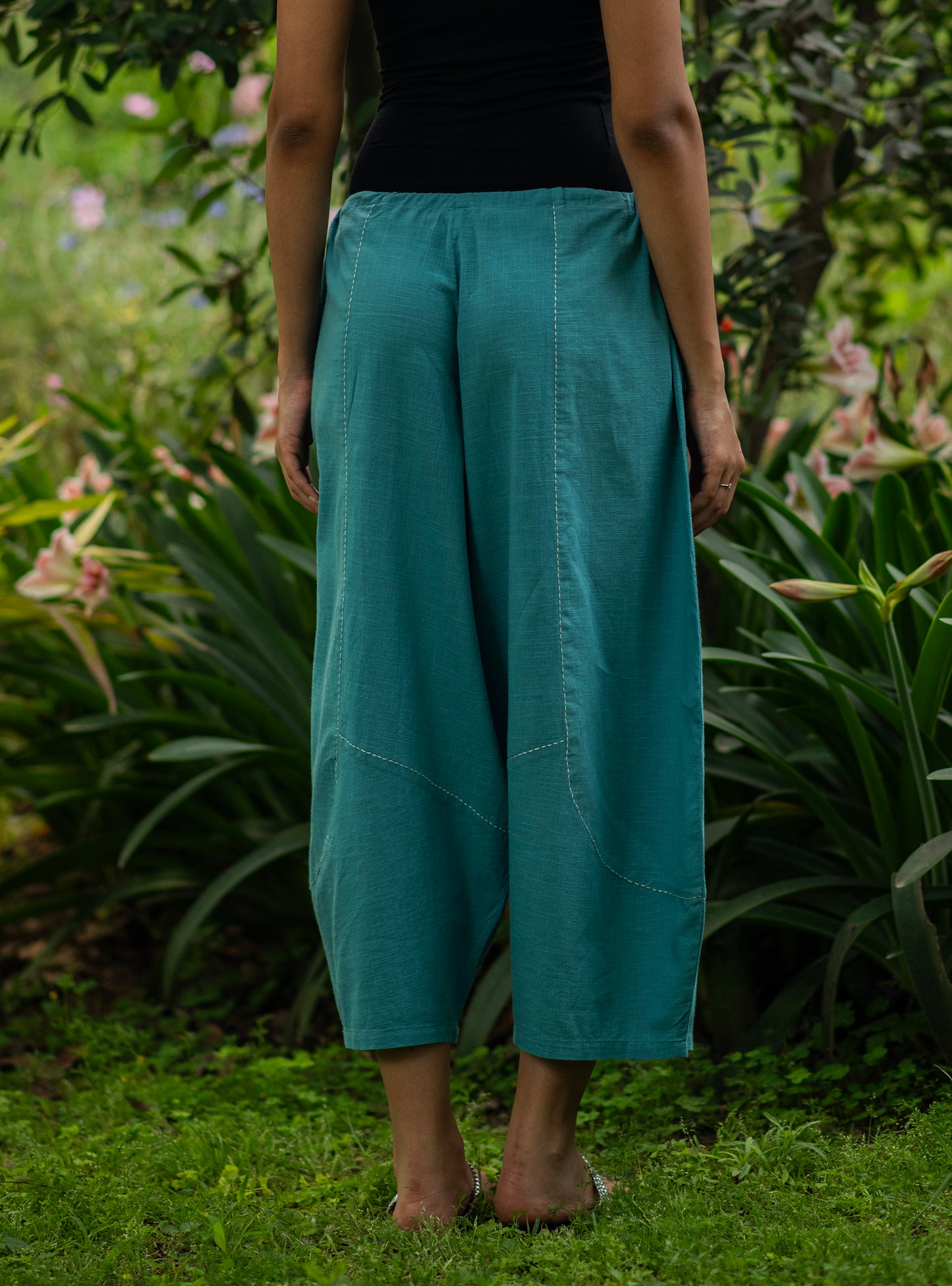 Balloon Pant : Solid Turq Slub