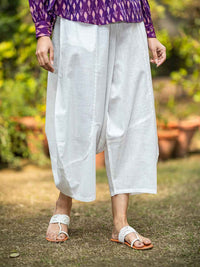 Balloon Pant : Solid White Slub