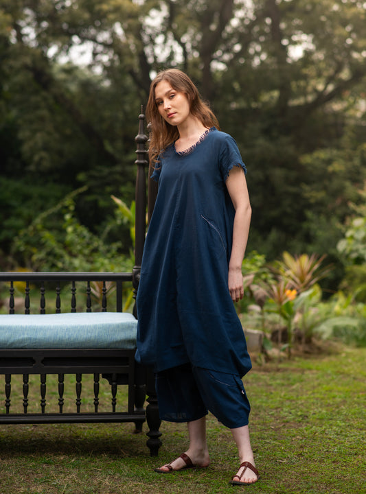 Balloon Pant : Solid Indigo Slub