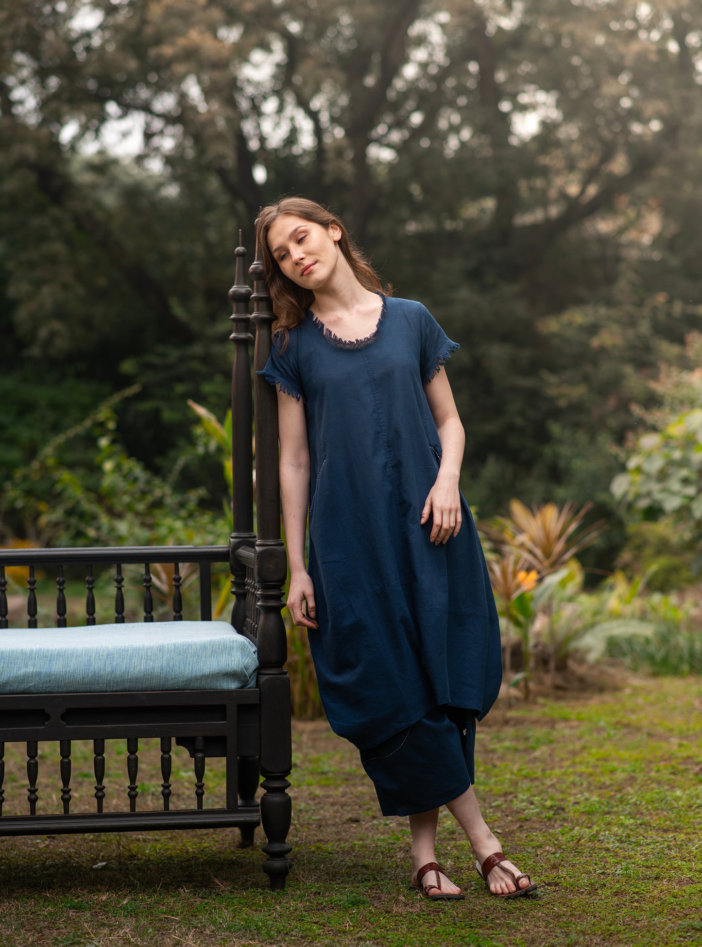 Balloon Pant : Solid Indigo Slub