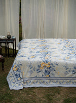 Printed Bedcover : Palmeros Navy Sheeting OD