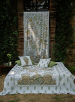 Printed Bed Cover : Tree of Life Sage Sheeting