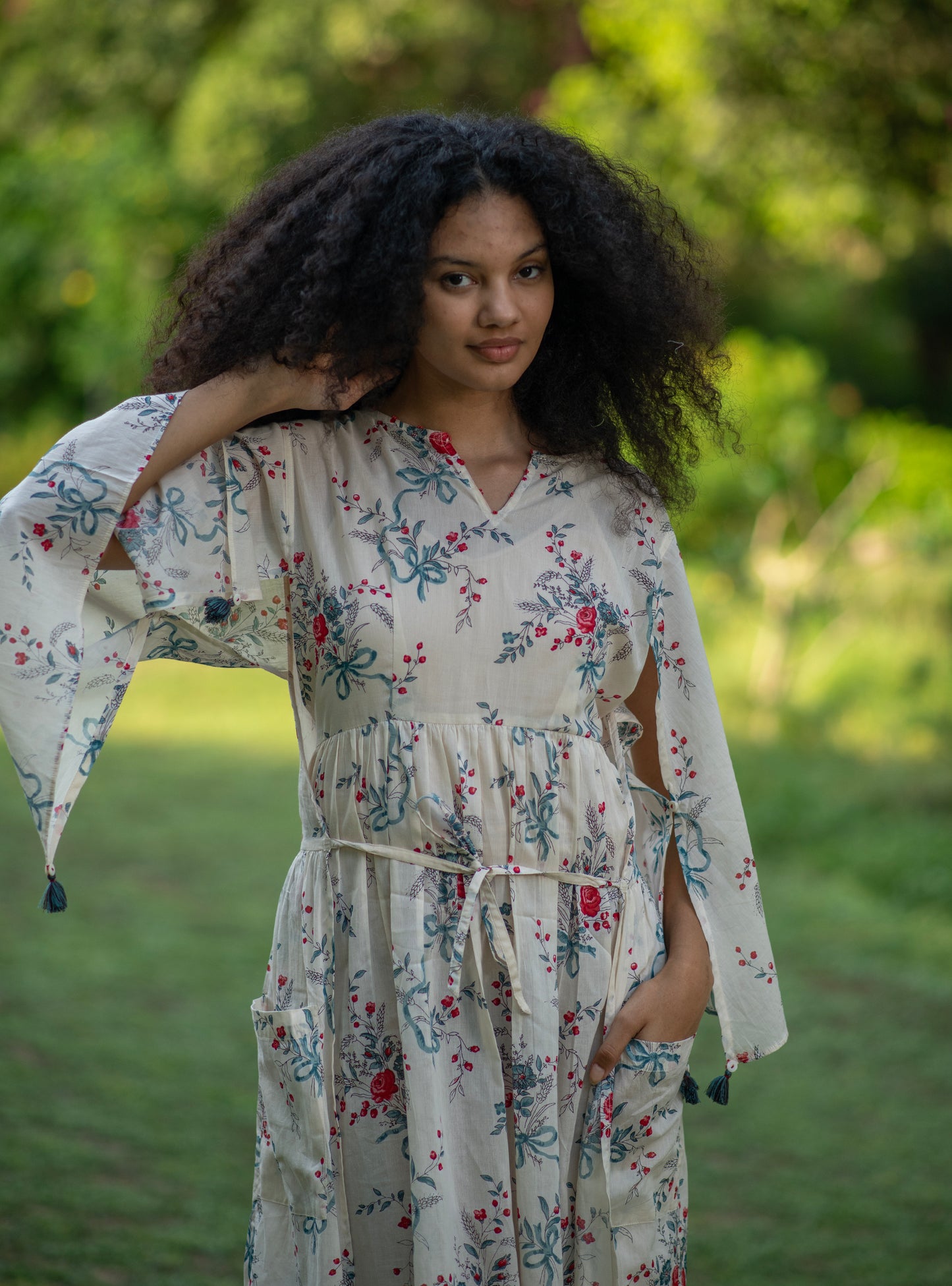 Biak Dress : Bouquet Floral Bow Voile