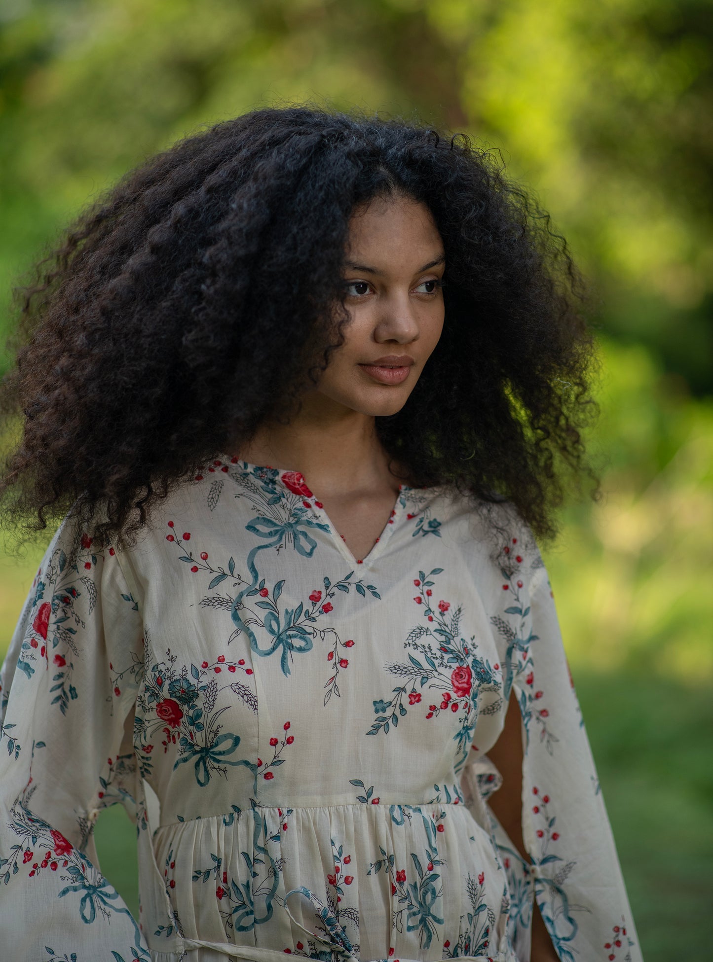 Biak Dress : Bouquet Floral Bow Voile