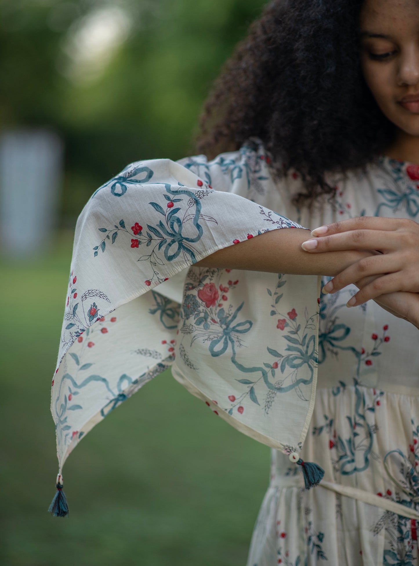 Biak Dress : Bouquet Floral Bow Voile