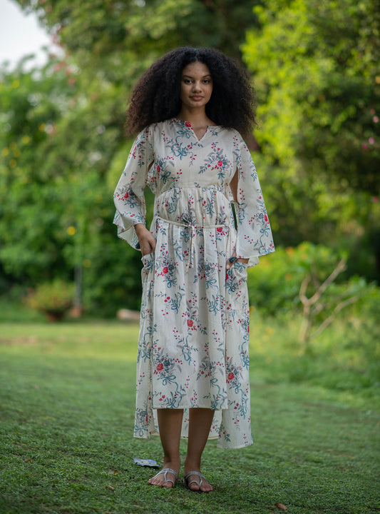 Biak Dress : Bouquet Floral Bow Voile