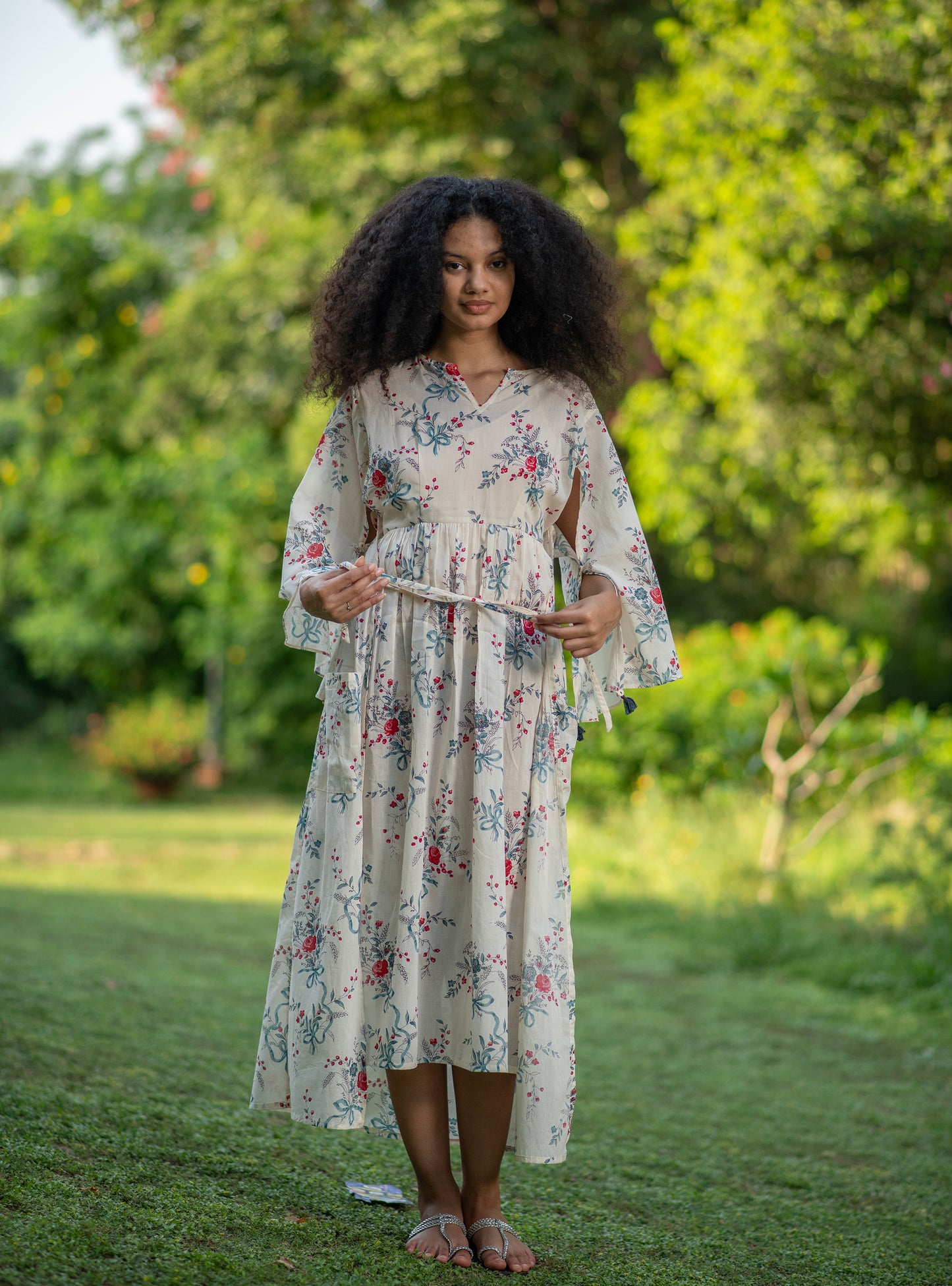 Biak Dress : Bouquet Floral Bow Voile