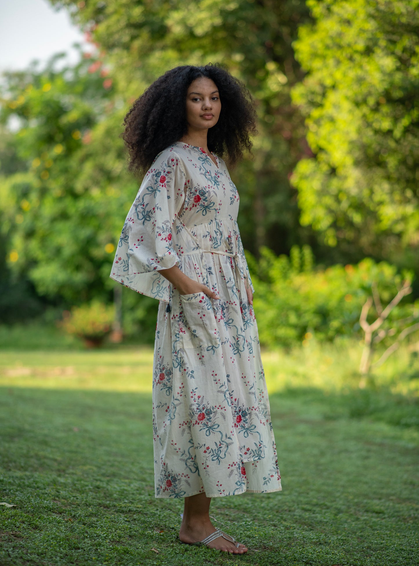 Biak Dress : Bouquet Floral Bow Voile