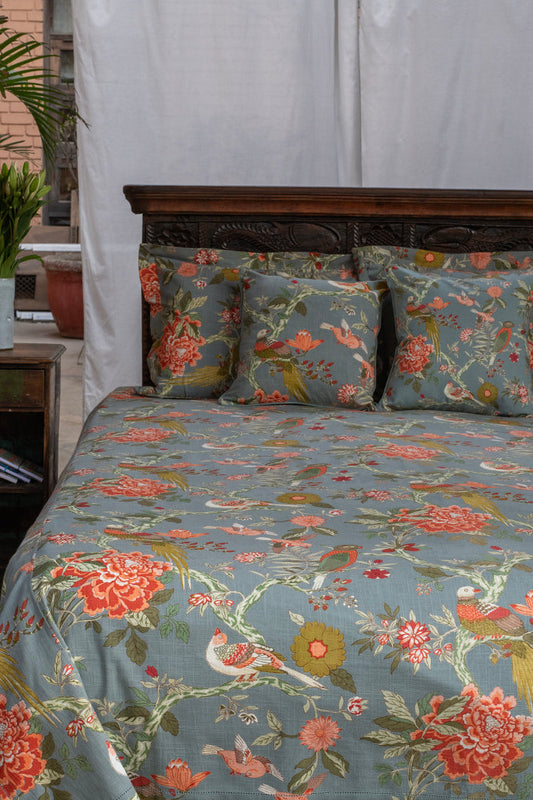 Printed Bed Cover : Bird Manosque Sheeting