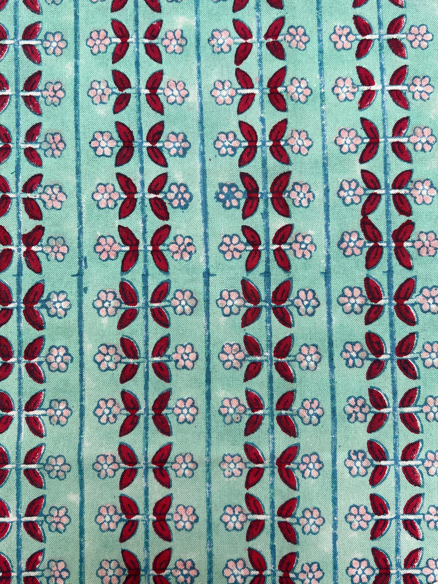 Block Printed Napkin :  Farm Floral Sheeting