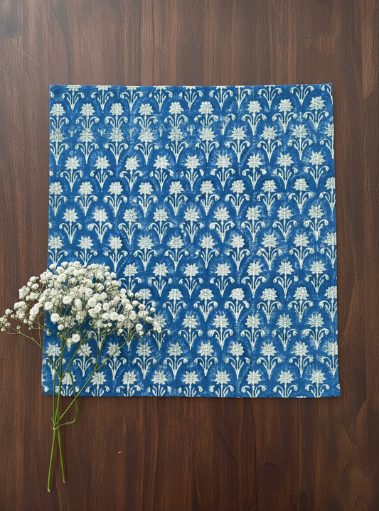 Block Printed Napkin Single :  Sariska Ocean