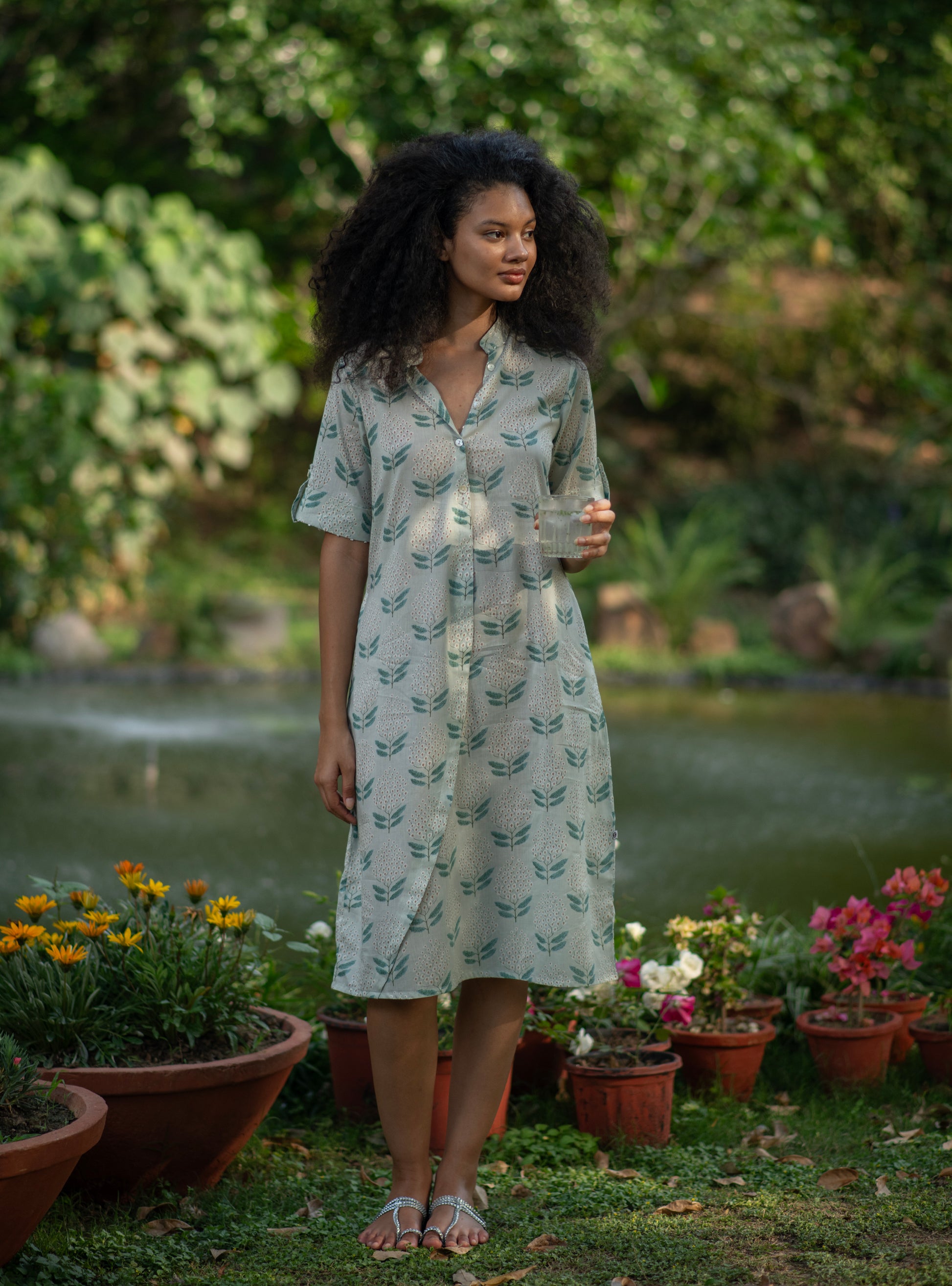 Boho Shirt Dress : Ali Boota Teal Voile