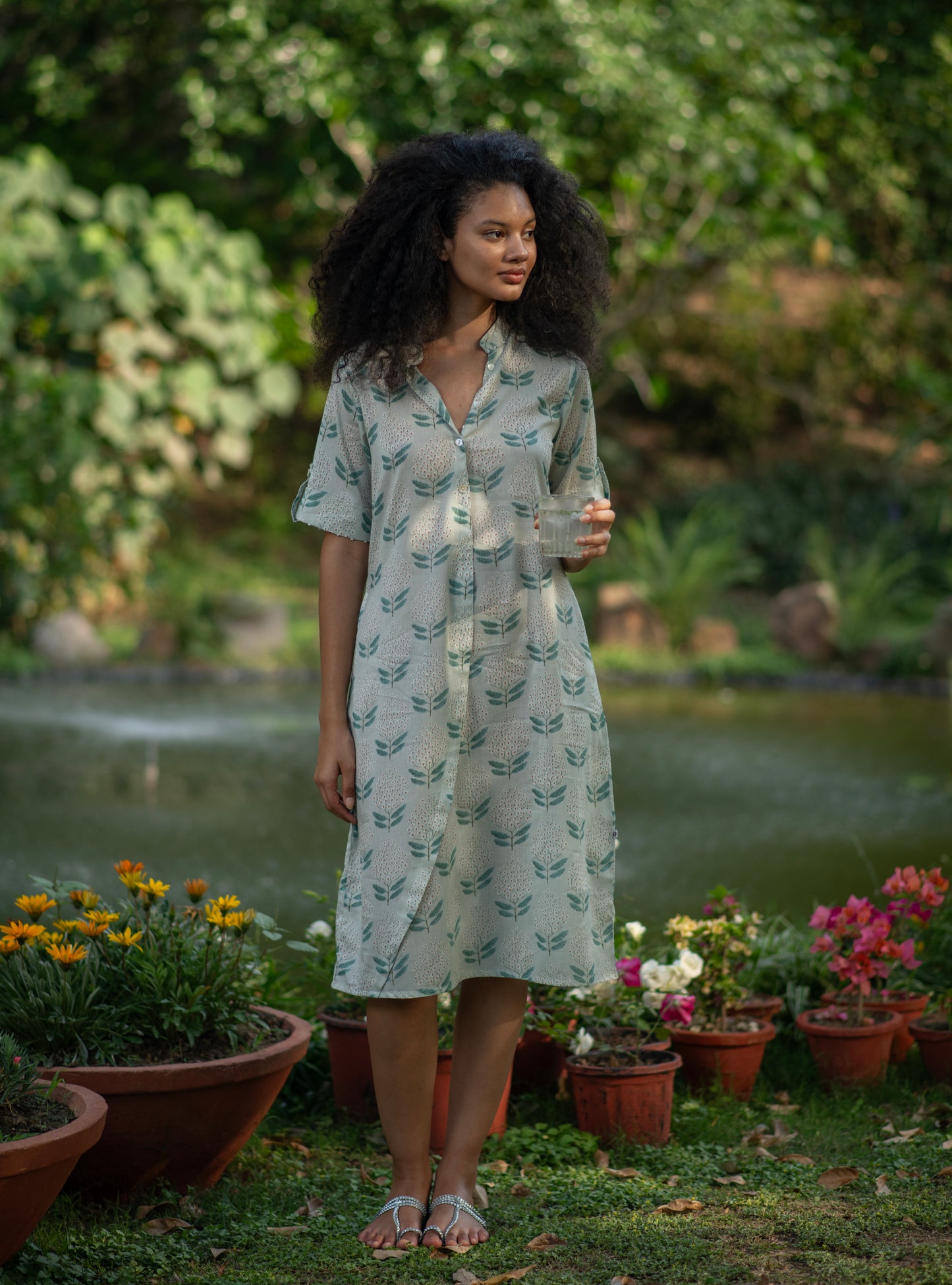 Boho Shirt Dress : Ali Boota Teal Voile