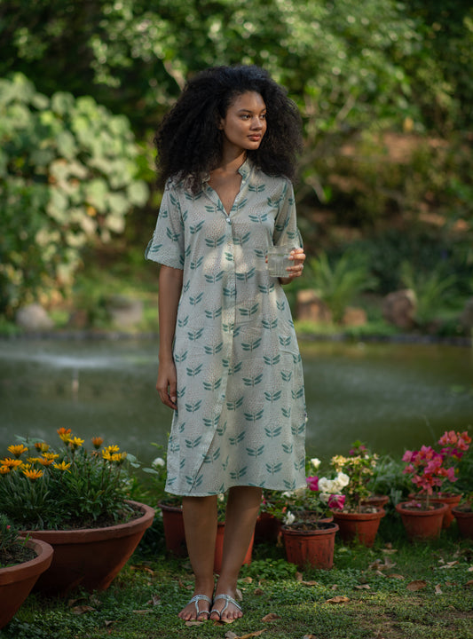 Boho Shirt Dress : Ali Boota Teal Voile