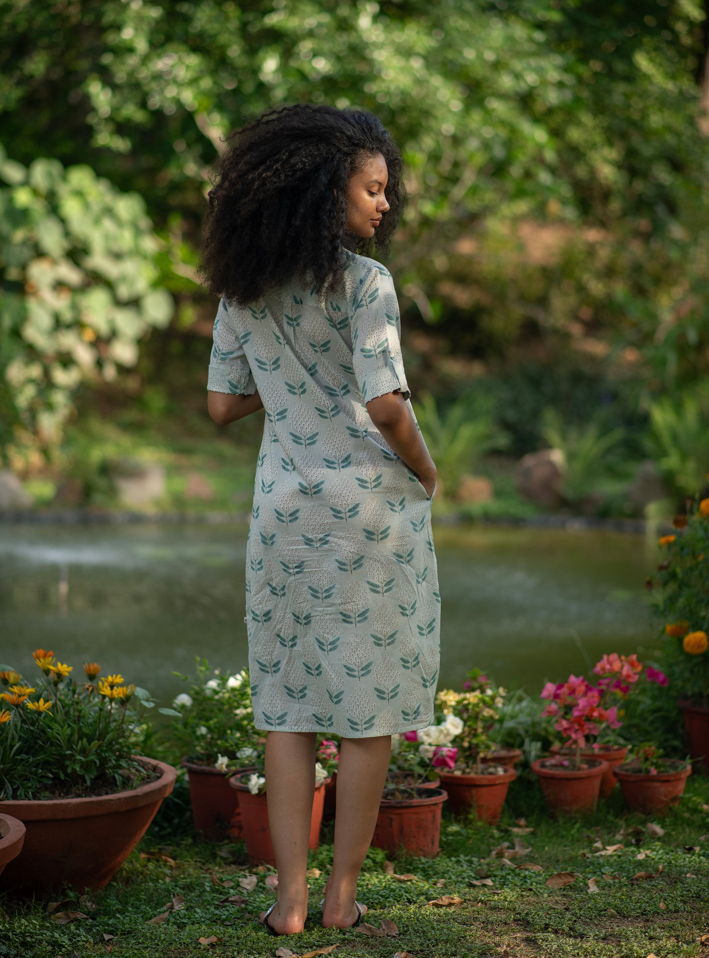 Boho Shirt Dress : Ali Boota Teal Voile