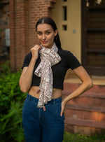 Button Stole : Camryn Mocha Voile