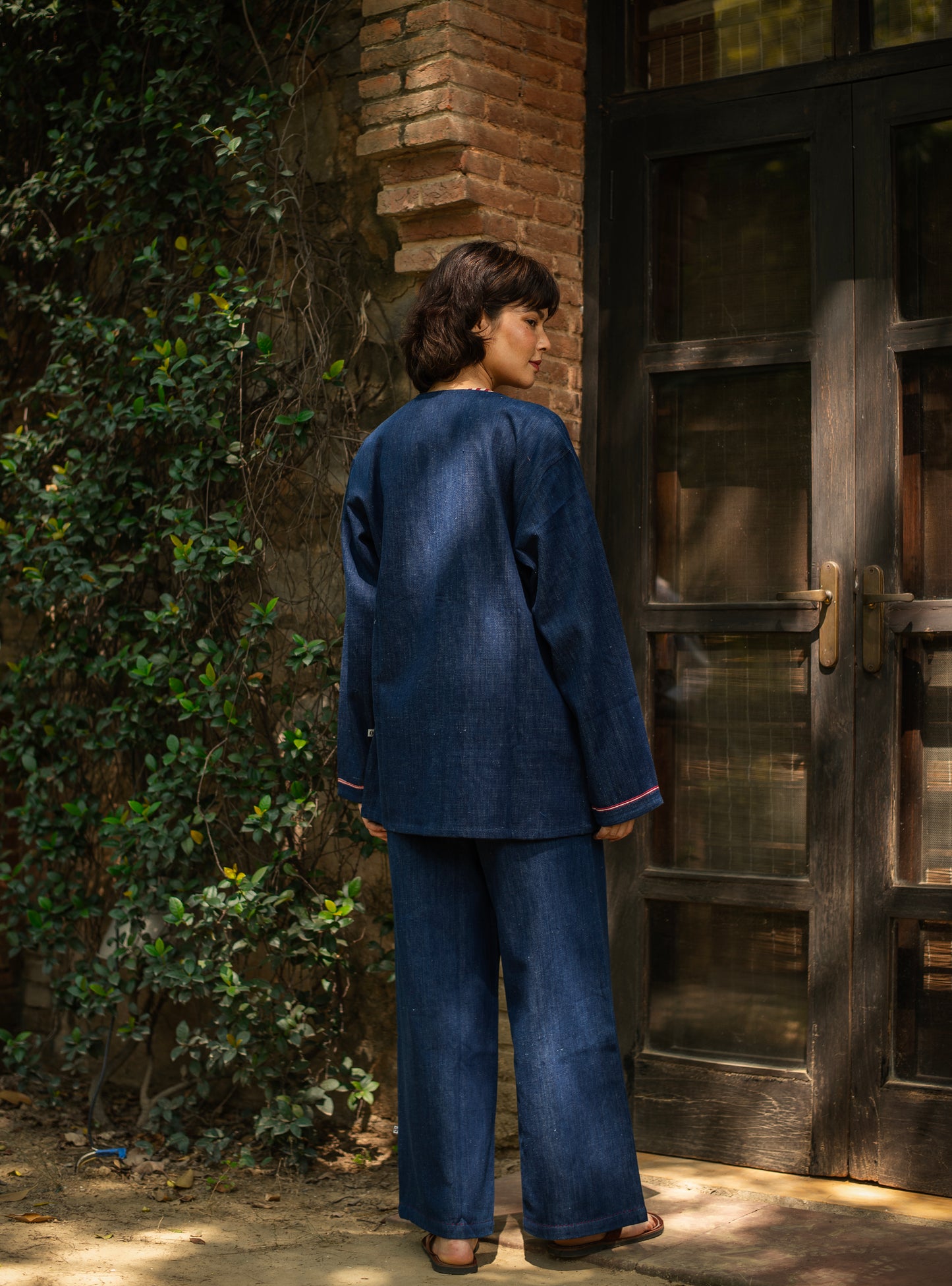 Calico Shrug : Handspun Navy Denim