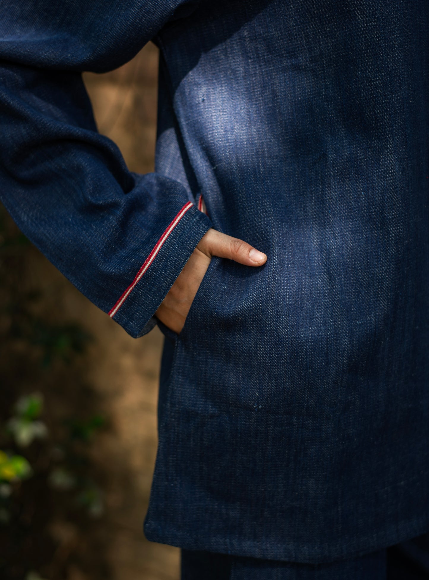 Calico Shrug : Handspun Navy Denim