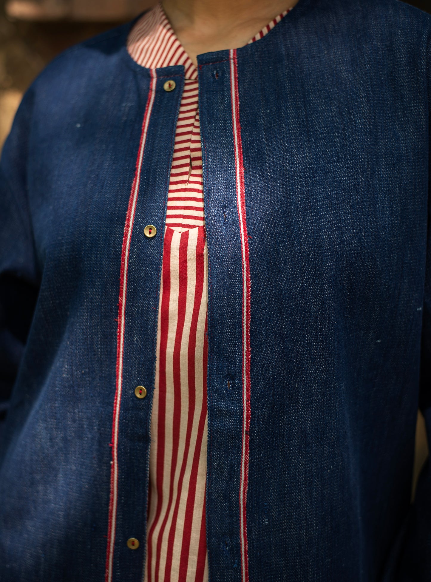 Calico Shrug : Handspun Navy Denim