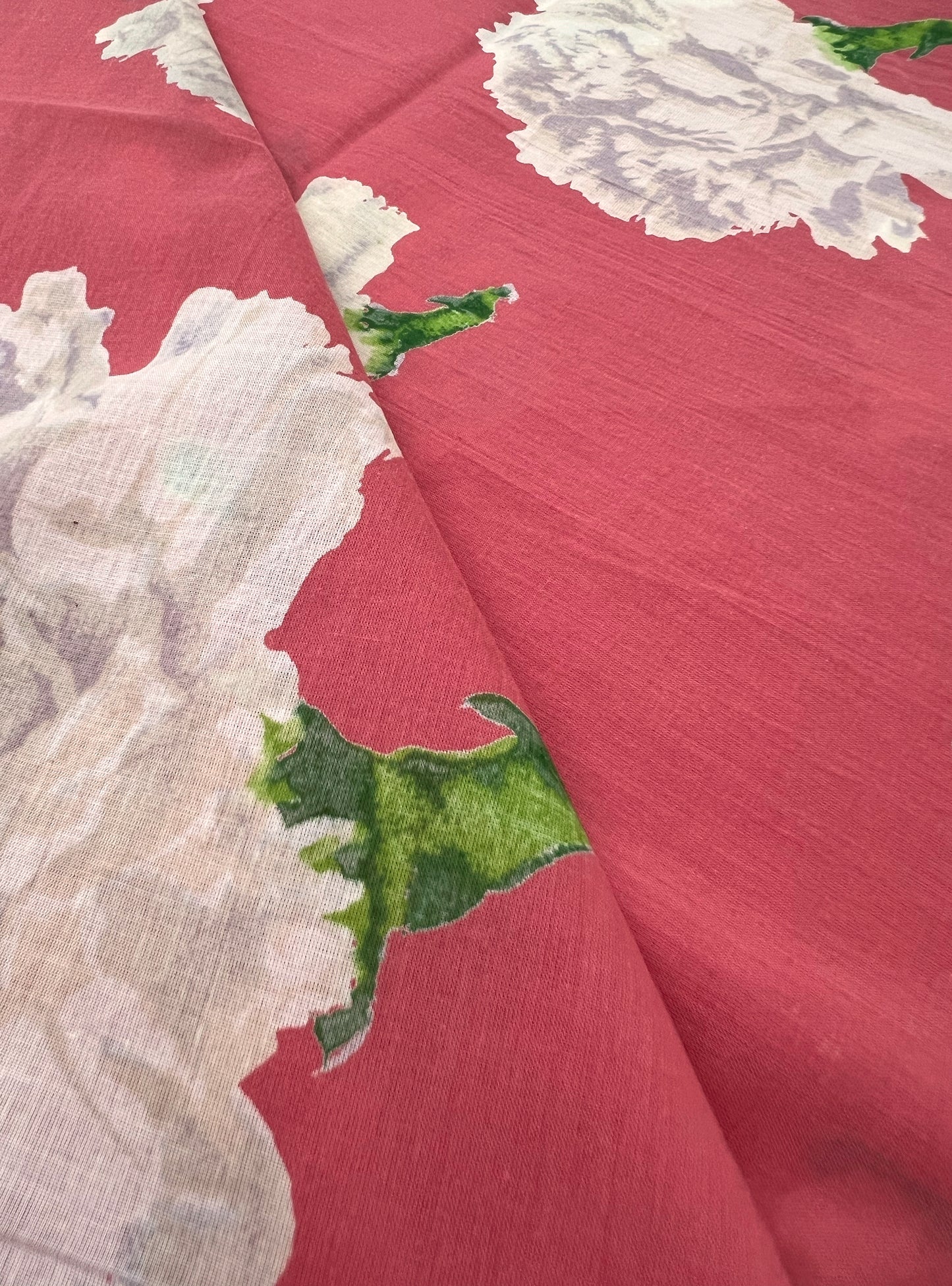 Cotton Voile  Fabric  : Carnation Coral