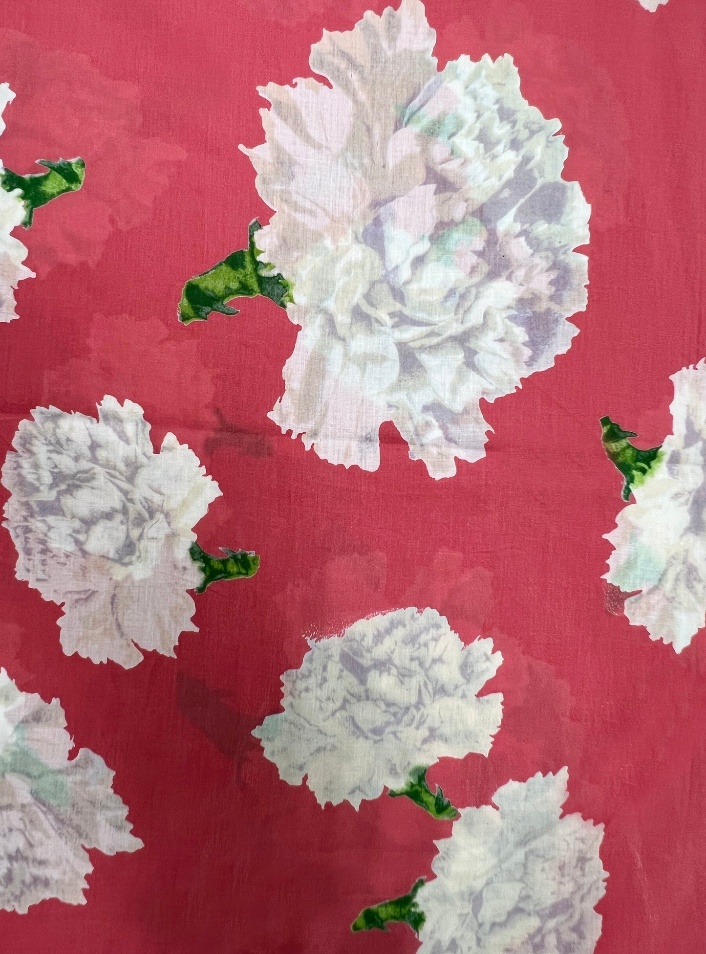 Cotton Voile  Fabric  : Carnation Coral