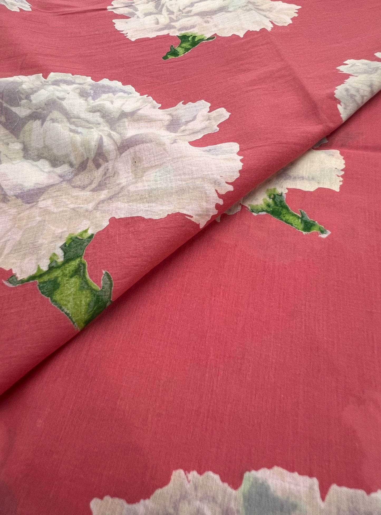 Cotton Voile  Fabric  : Carnation Coral