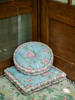 Printed Floor Cushion : Corsica Chambray Sheeting