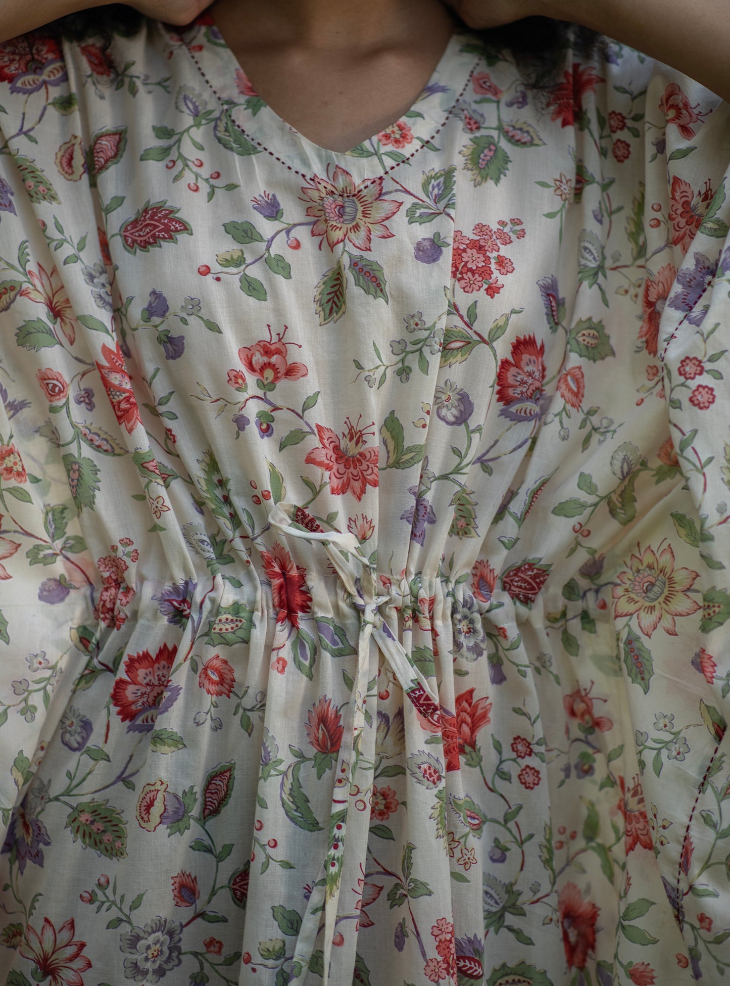 Classic Kaftan : Floral Primrose Voile
