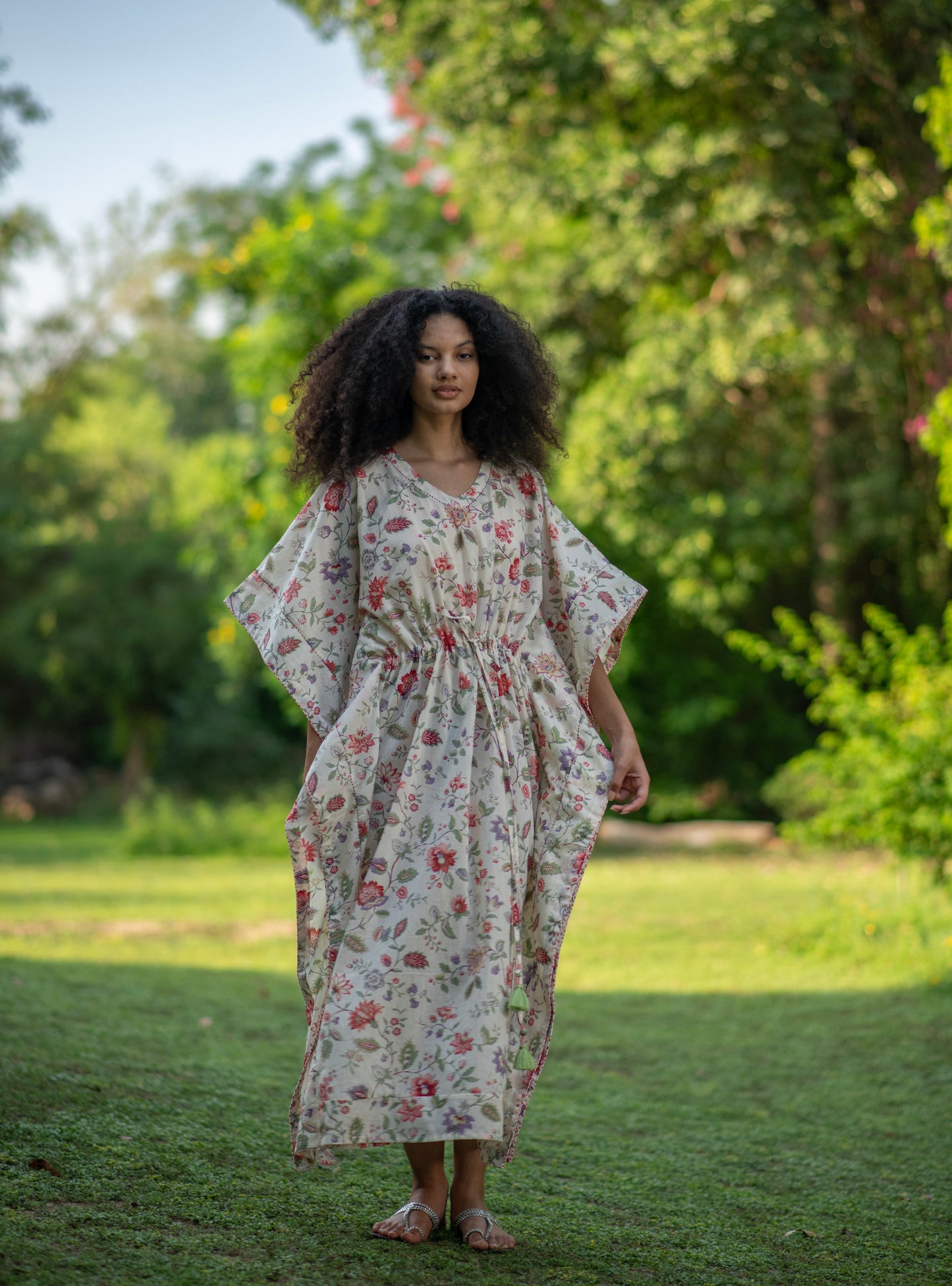 Classic Kaftan : Floral Primrose Voile