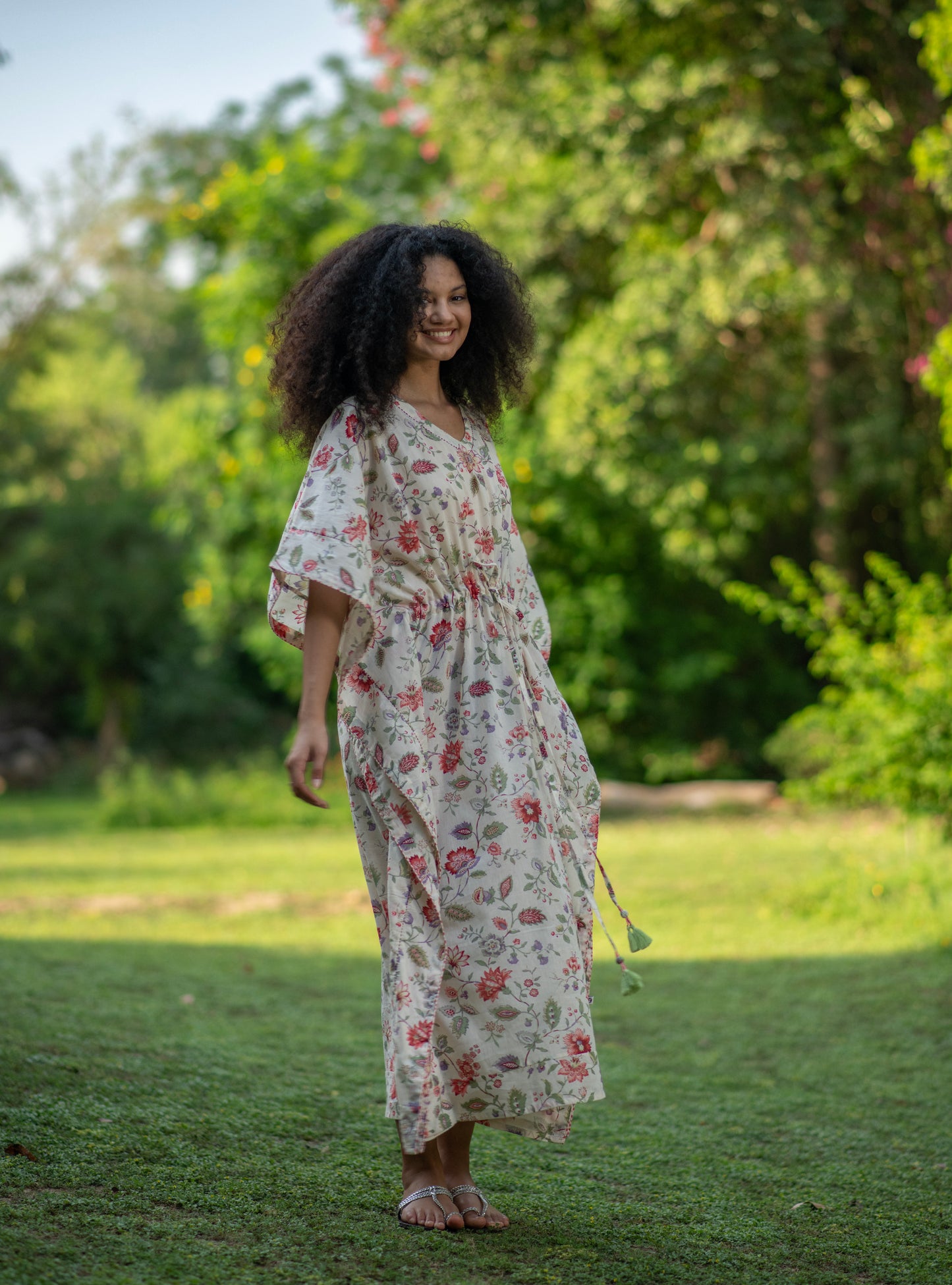 Classic Kaftan : Floral Primrose Voile