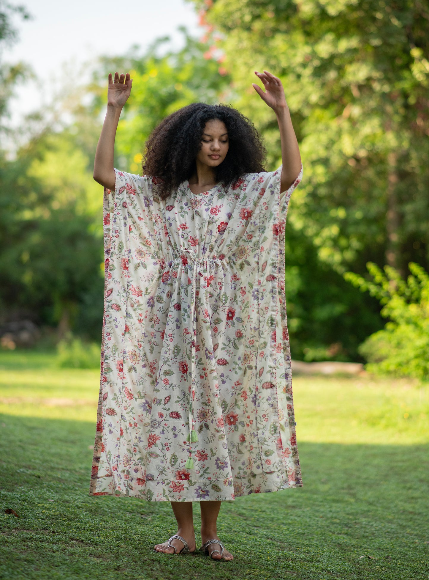 Classic Kaftan : Floral Primrose Voile