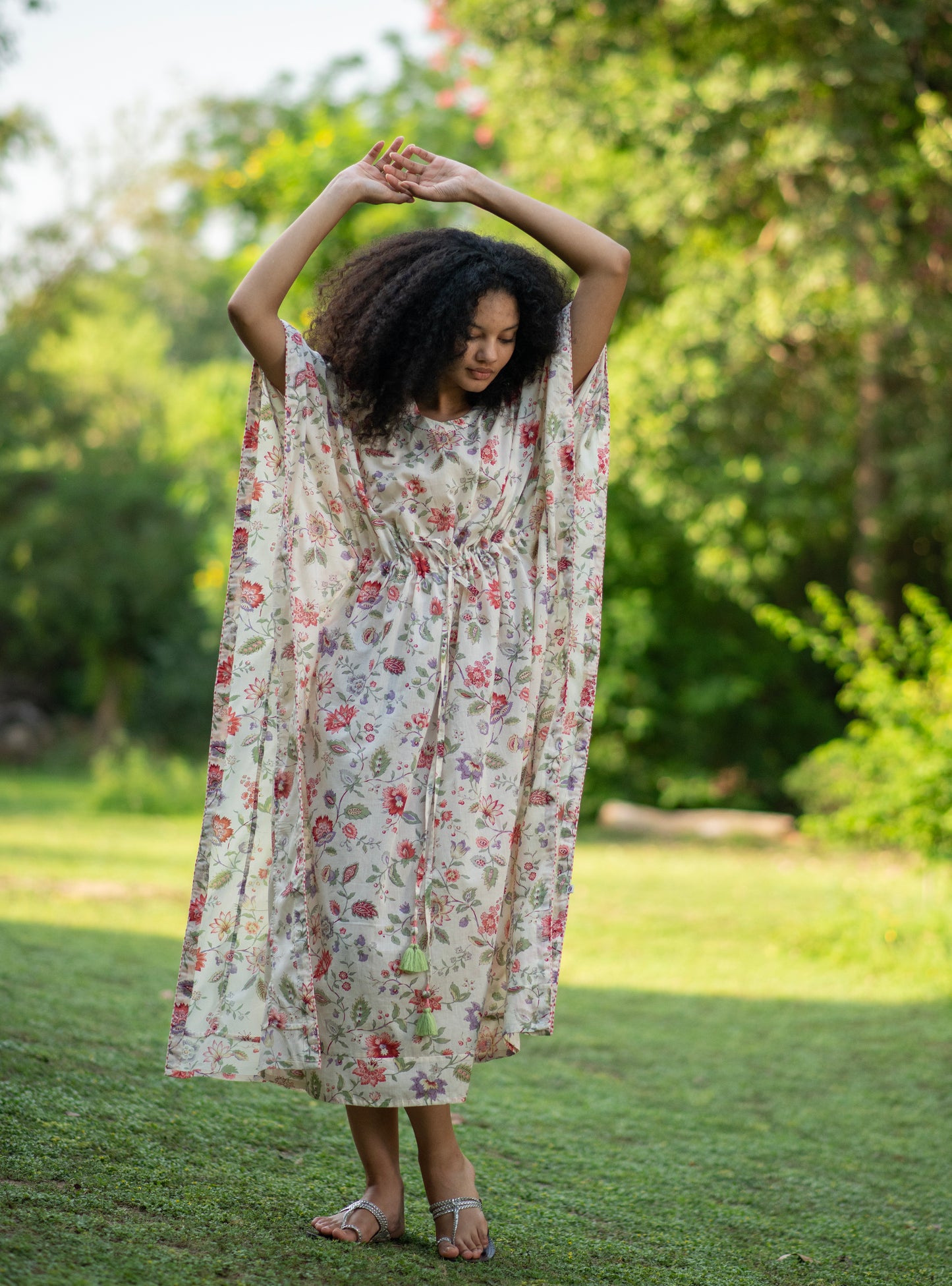 Classic Kaftan : Floral Primrose Voile