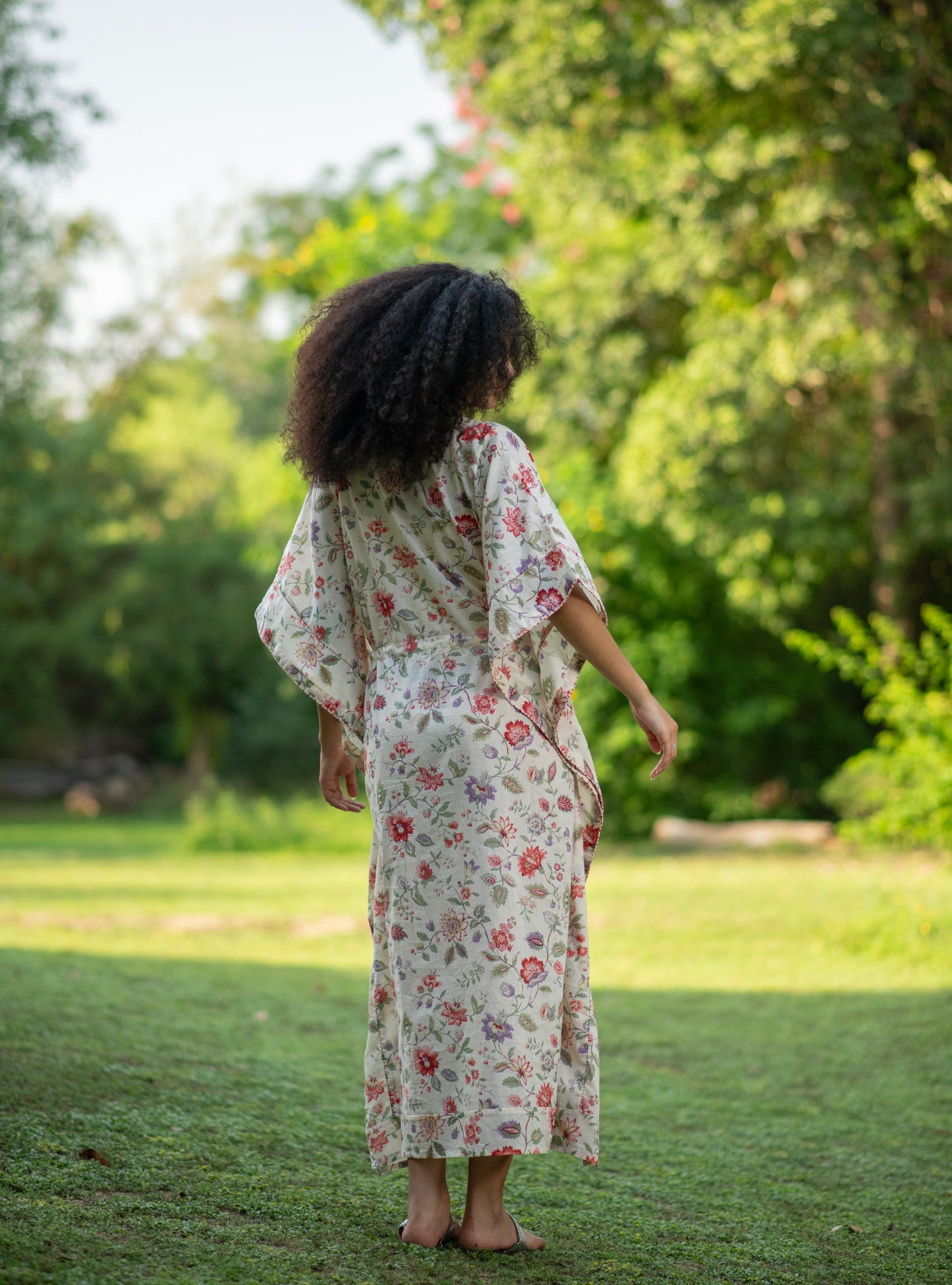Classic Kaftan : Floral Primrose Voile