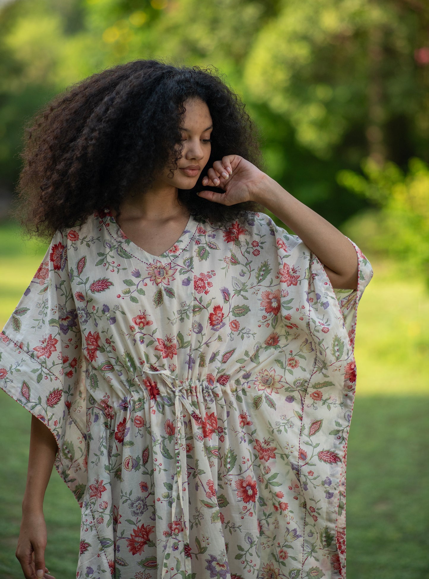 Classic Kaftan : Floral Primrose Voile