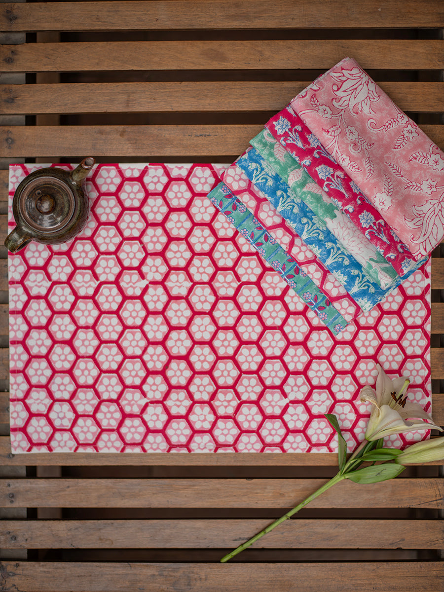 Block Printed Mat Set of 6 : Mix & Match Canvas