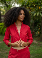 Crop Shrug : Solid Coral Slub