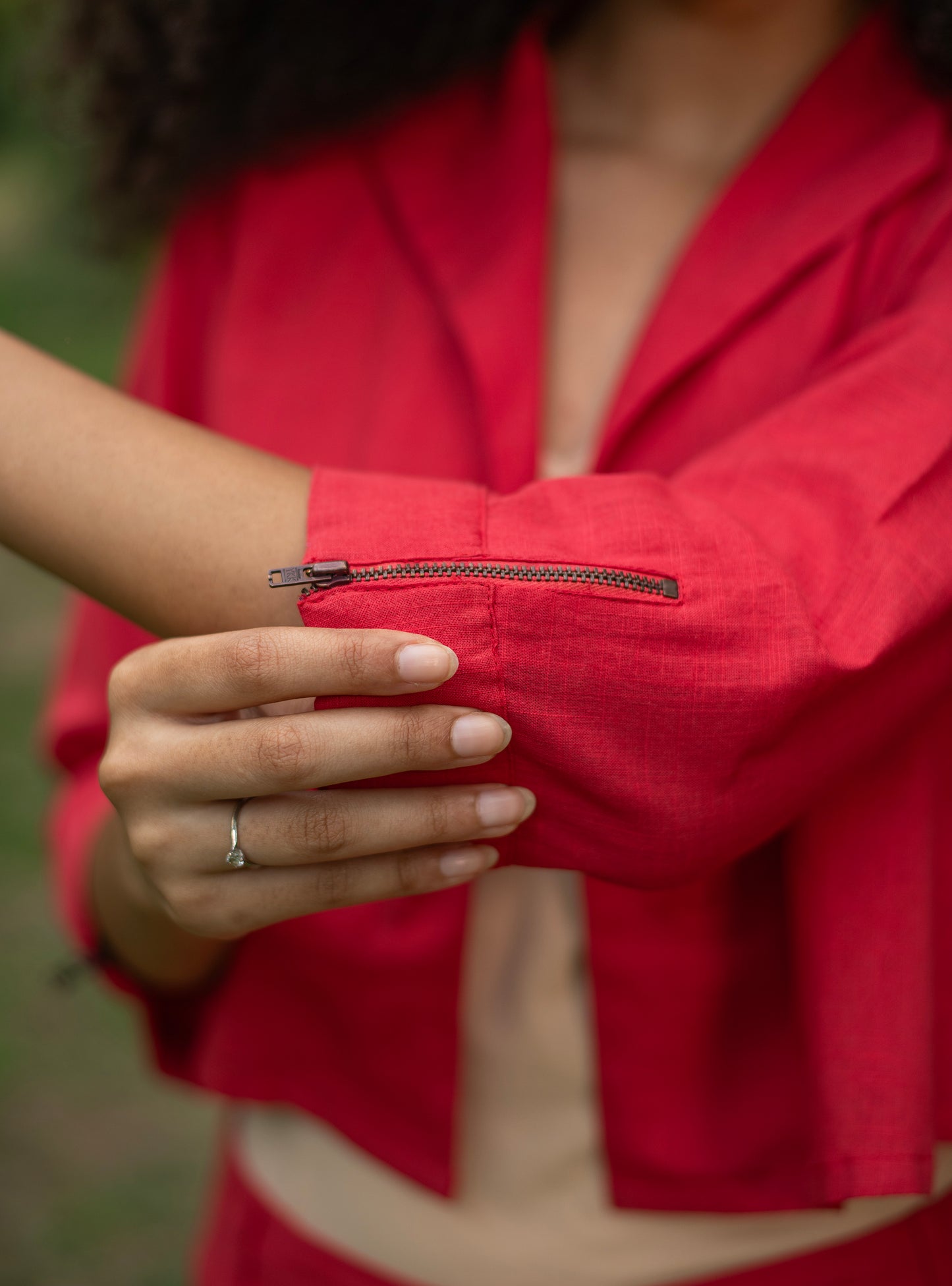 Crop Shrug : Solid Coral Slub